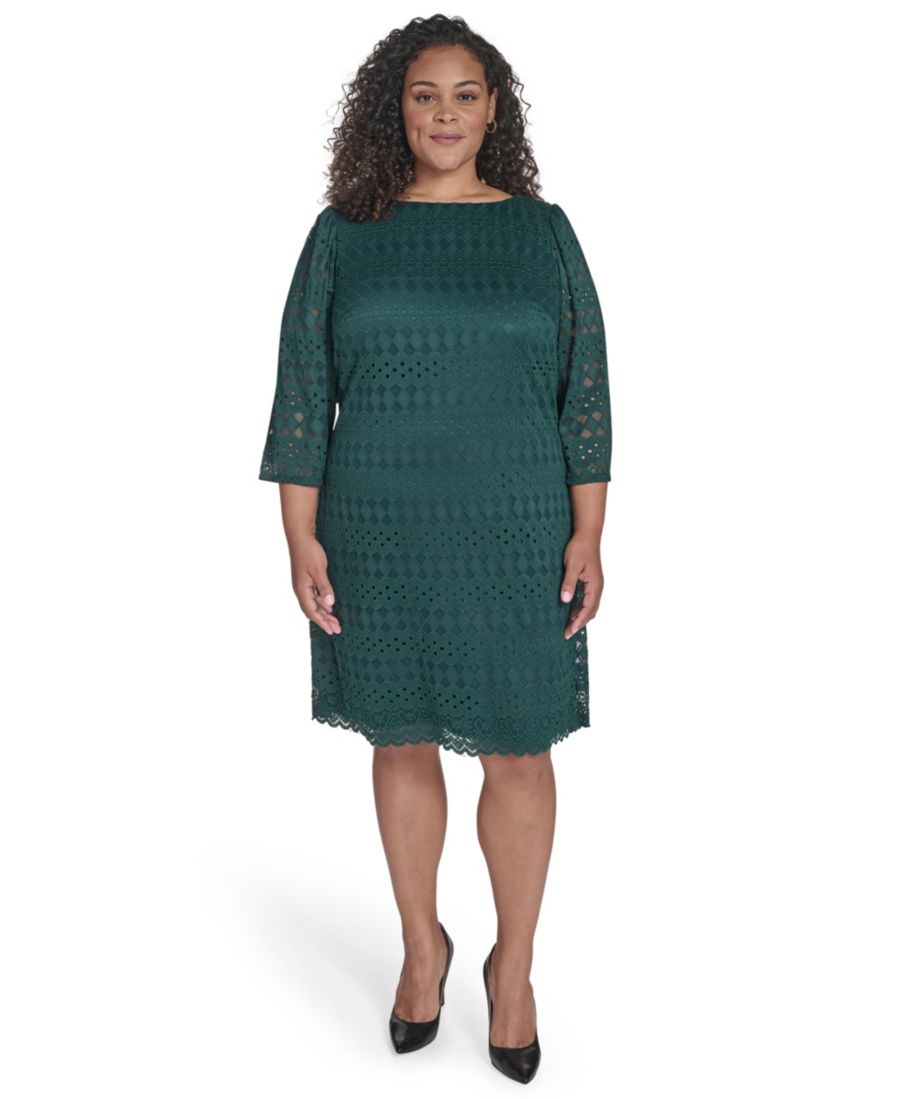 Платье-футляр большого размера с кружевом и рукавами 3/4 Jessica Howard, Hunter
Платье-футляр большого размера с кружевом и рукавами 3/4 Jessica Howard, Hunter