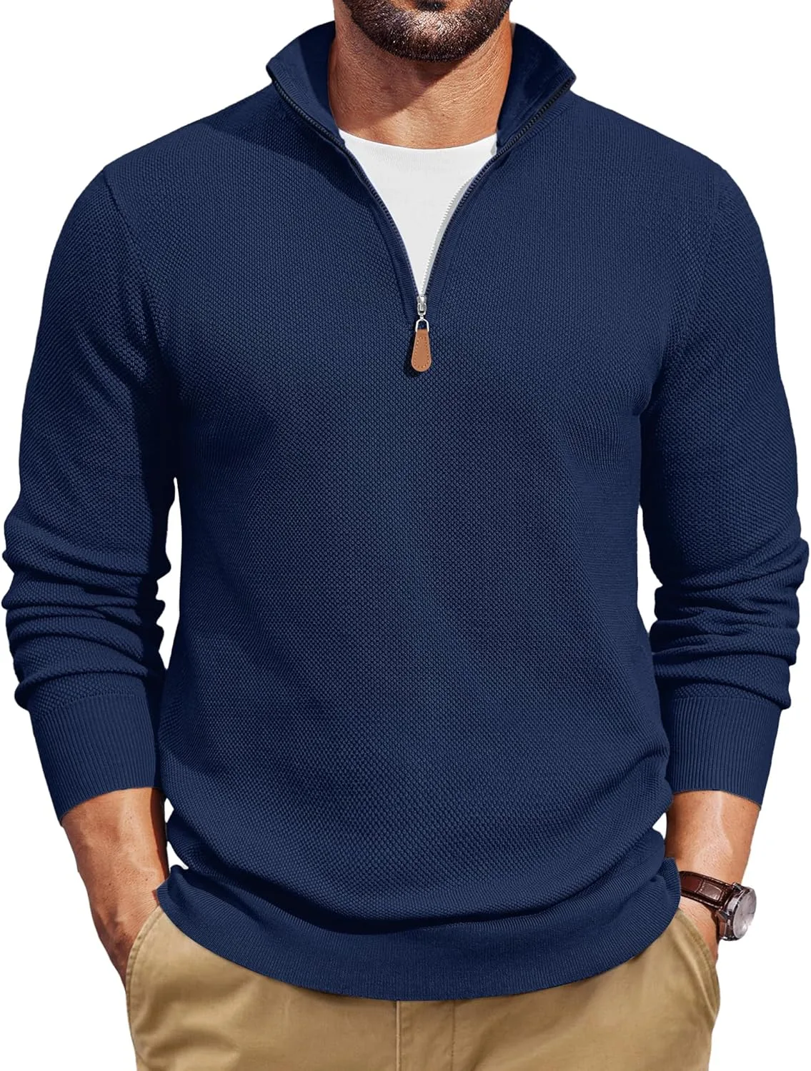 COOFANDY мужской свитер с воротником стойкой и молнией на четверть, Slim Fit
COOFANDY мужской свитер с воротником стойкой и молнией на четверть, Slim Fit