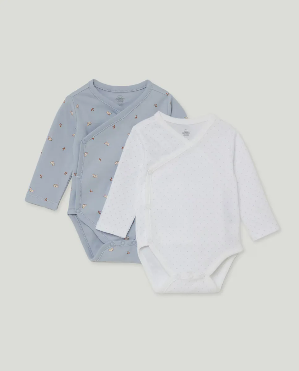 Набор из двух боди для новорожденных с длинным рукавом Cotton Juice, синий
Набор из двух боди для новорожденных с длинным рукавом Cotton Juice, синий