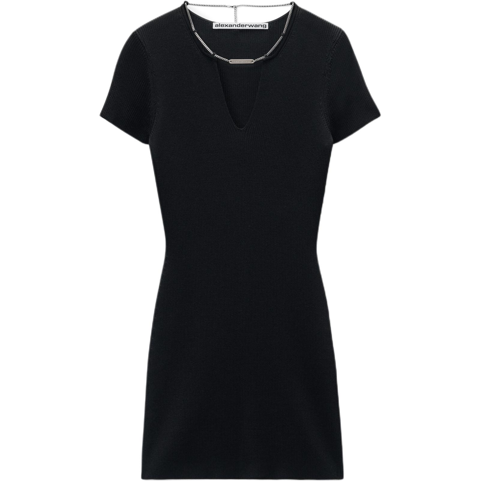 Мини-платье-футляр с логотипом и шильдиком Alexander Wang, черный
Мини-платье-футляр с логотипом и шильдиком Alexander Wang, черный