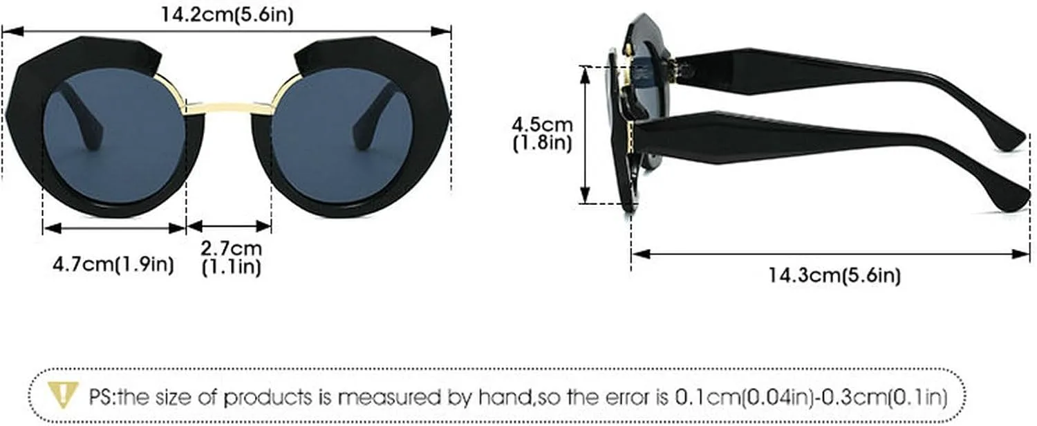 COTIA Модные круглые солнцезащитные очки для женщин и мужчин, с оригинальным дизайном, в стиле панк, уникальные солнцезащитные очки для активного отдыха, Black
COTIA Модные круглые солнцезащитные очки для женщин и мужчин, с оригинальным дизайном, в стиле панк, уникальные солнцезащитные очки для активного отдыха, Black