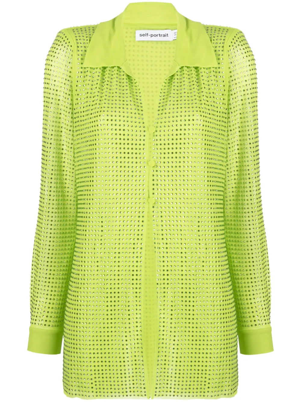 Сетчатая рубашка hotfix со стразами Self-Portrait, зеленый
Сетчатая рубашка hotfix со стразами Self-Portrait, зеленый