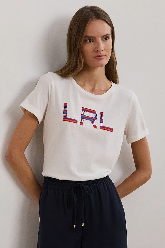 Хлопковая футболка Lauren Ralph Lauren, белый
Хлопковая футболка Lauren Ralph Lauren, белый