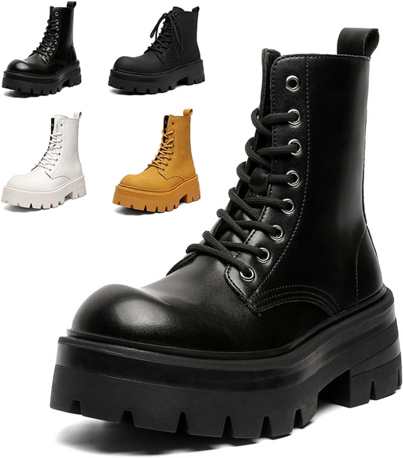 Ботинки на щиколотку для женщин и мужчин, круглый носок, готические боевые ботинки, платформенные с массивным каблуком, высокие мотоботинки на щиколотку с шнуровкой и молнией Generic, черный
Ботинки на щиколотку для женщин и мужчин, круглый носок, готические боевые ботинки, платформенные с массивным каблуком, высокие мотоботинки на щиколотку с шнуровкой и молнией Generic, черный