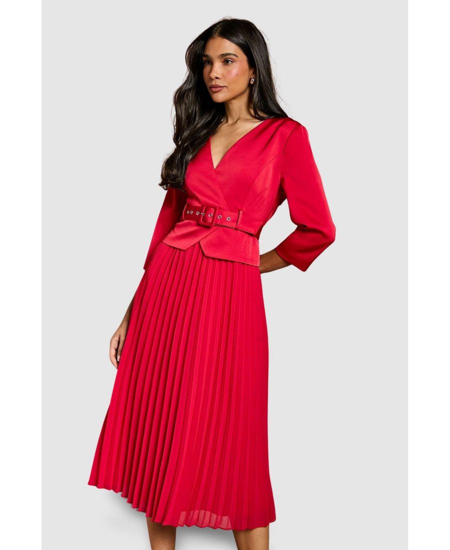 Женское миди-платье с атласным лифом и плиссированной юбкой Coast, Red
Женское миди-платье с атласным лифом и плиссированной юбкой Coast, Red