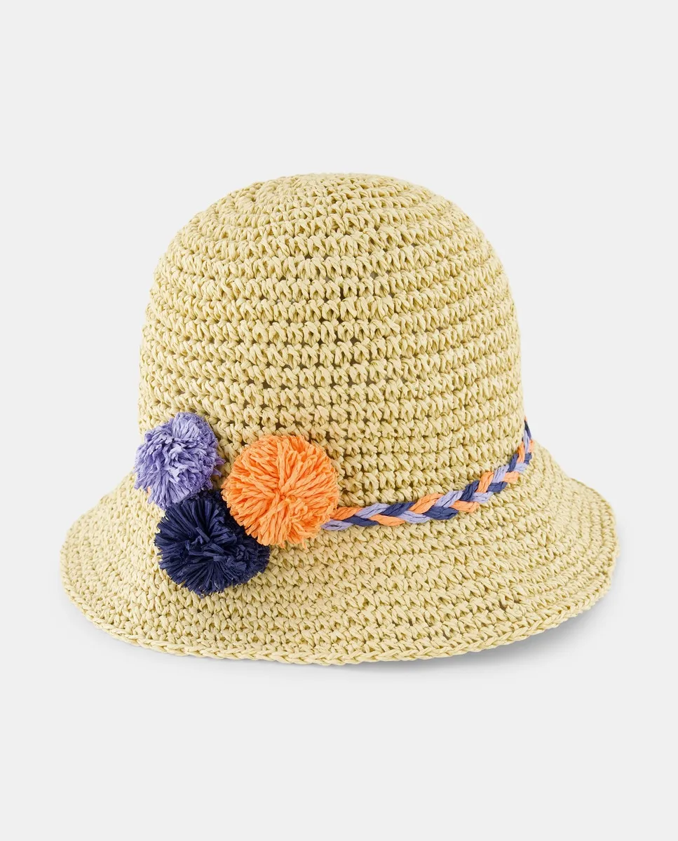 Детская вязаная шапка с помпоном Kids El Corte Inglés, желтый 
Детская вязаная шапка с помпоном Kids El Corte Inglés, желтый