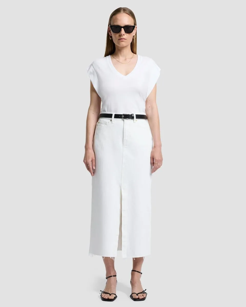 Юбка из денима с высокой талией 7 For all mankind, белый
Юбка из денима с высокой талией 7 For all mankind, белый