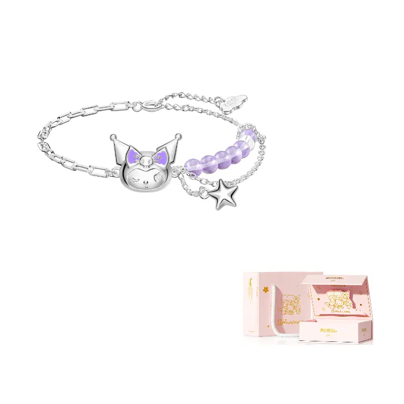 Sanrio Серебряный браслет S925, уникальный серебряный браслет, подарочный набор для женщин
Sanrio Серебряный браслет S925, уникальный серебряный браслет, подарочный набор для женщин