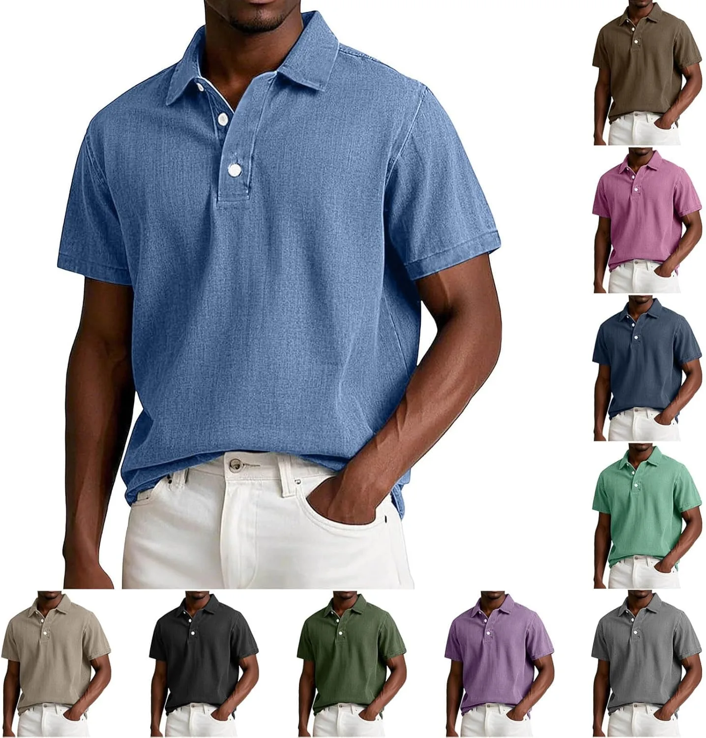 Мужская рубашка-поло с коротким рукавом и лацканами Lmdudan
Мужская рубашка-поло с коротким рукавом и лацканами Lmdudan