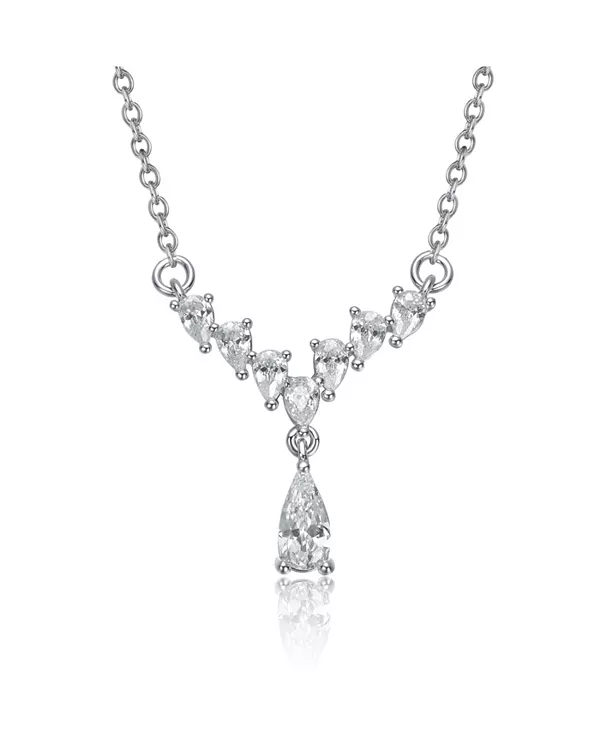 Y-Образное ожерелье из стерлингового серебра с покрытием из белого золота и прозрачными градуированными кубическими цирконами Genevive, white
Y-Образное ожерелье из стерлингового серебра с покрытием из белого золота и прозрачными градуированными кубическими цирконами Genevive, white