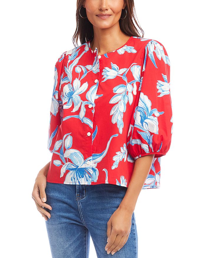 Рубашка с буфами на рукавах и застежкой на пуговицы Karen Kane, красный
Рубашка с буфами на рукавах и застежкой на пуговицы Karen Kane, красный