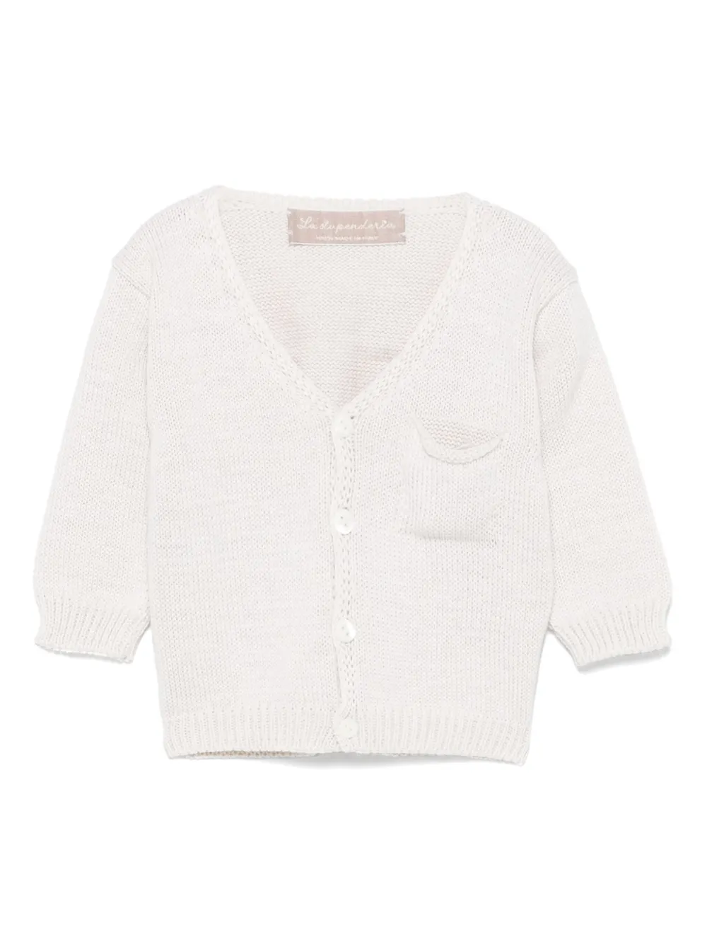 Кардиган с V-образным вырезом La Stupenderia, нейтральный
Кардиган с V-образным вырезом La Stupenderia, нейтральный