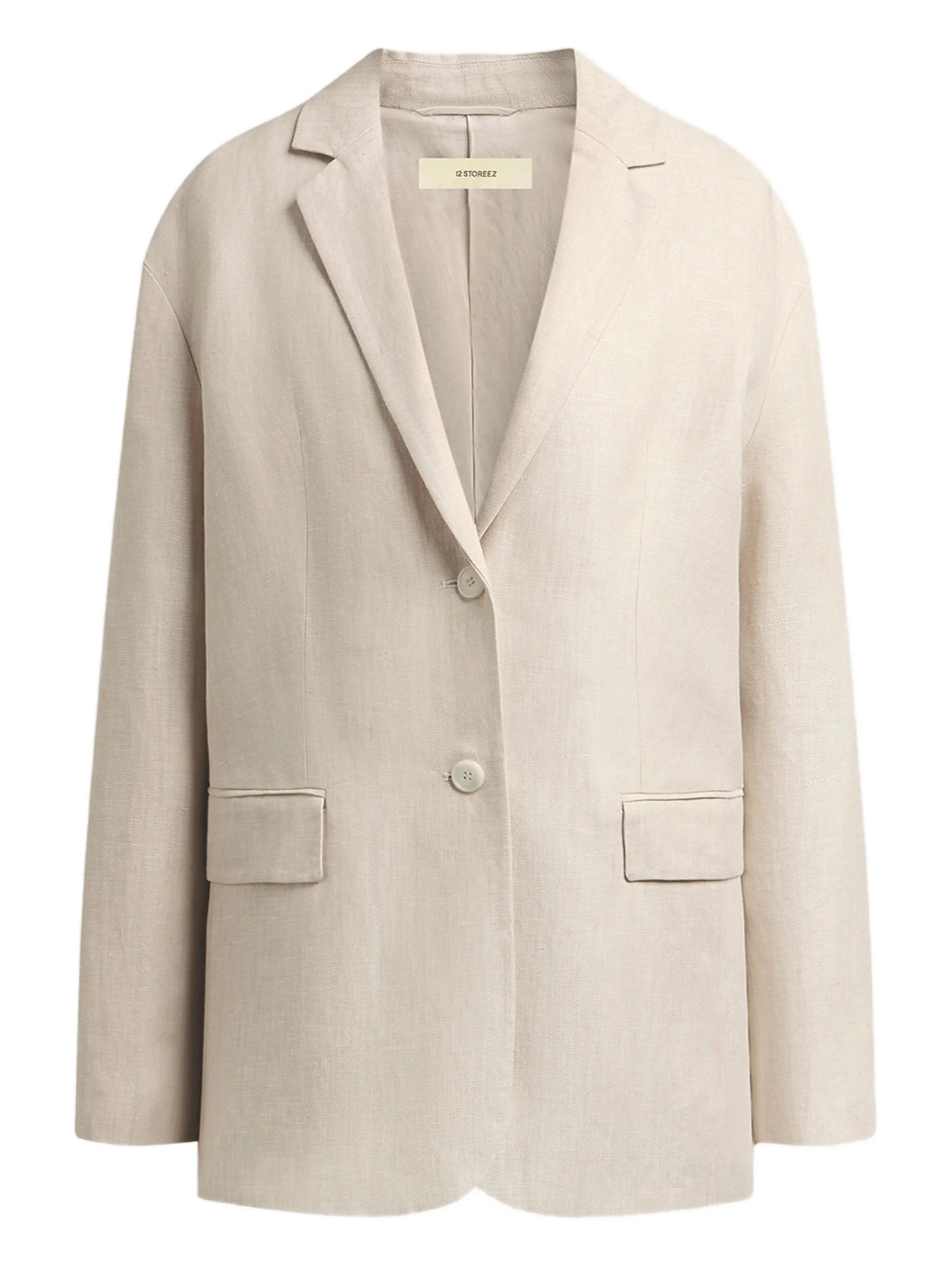 Сшитый на заказ льняной блейзер 12 Storeez, бежевый
Сшитый на заказ льняной блейзер 12 Storeez, бежевый
