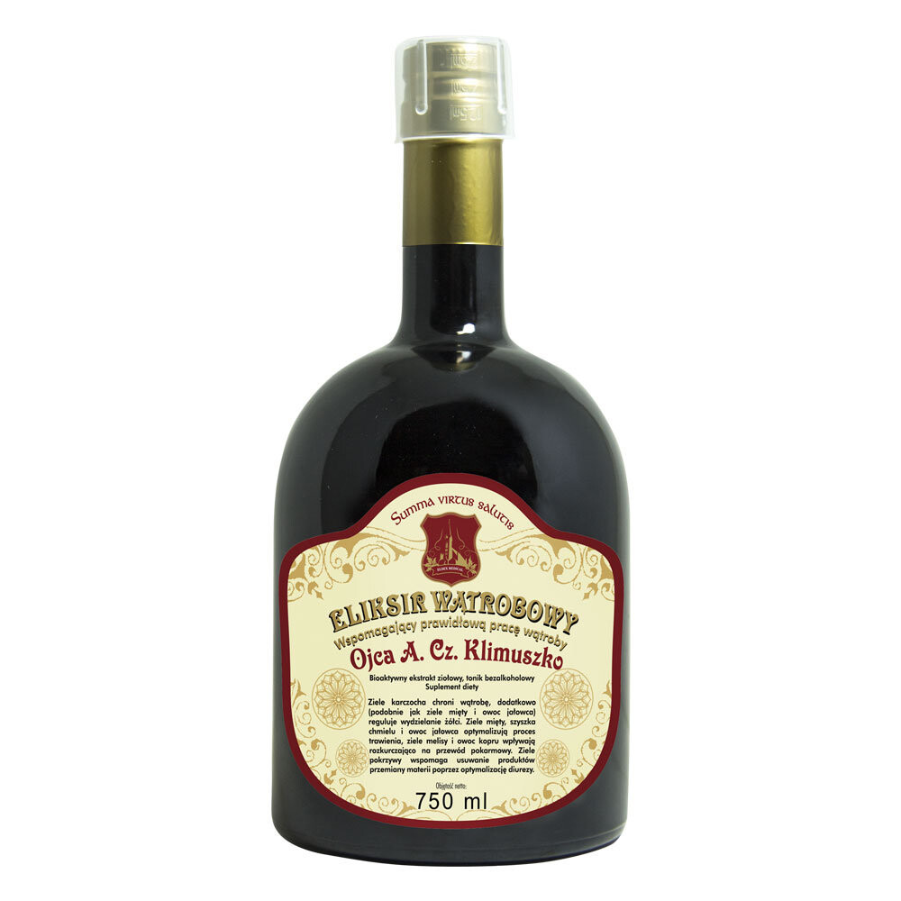 Liver Elixir, поддерживающий правильное функционирование печени, Биологически активная добавка, 750мл Zioła Ojca Klimuszko
Liver Elixir, поддерживающий правильное функционирование печени, Биологически активная добавка, 750мл Zioła Ojca Klimuszko