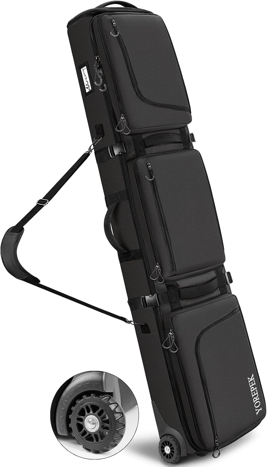 Мягкая сумка для сноуборда YOREPEK с колесами, раздвижные чехлы для лыж для авиаперелетов (длина до 175 см), рюкзак для сноуборда с 6 карманами для лыжных ботинок (до 13-го размера США), шлем, аксессуары, Black, Черный, Мягкая сумка для сноуборда YOREPEK
Мягкая сумка для сноуборда YOREPEK с колесами, раздвижные чехлы для лыж для авиаперелетов (длина до 175 см), рюкзак для сноуборда с 6 карманами для лыжных ботинок (до 13-го размера США), шлем, аксессуары, Black, Черный, Мягкая сумка для сноуборда YOREPEK