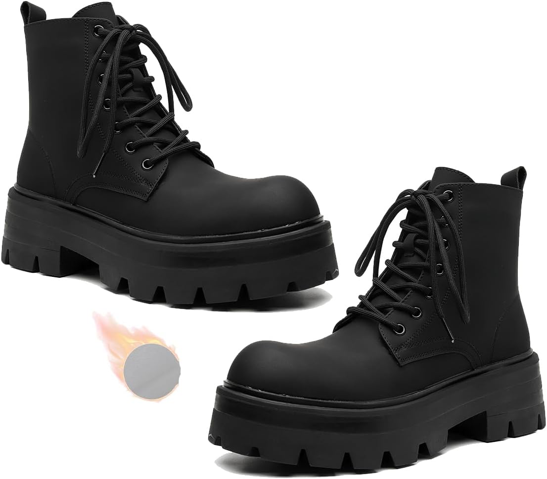 Мужские черные кожаные ботинки на шнуровке с платформой, боевые ботинки, оксфорды с платформой, классические туфли с круглым носком на шнуровке - удобные, с нескользящей подошвой и массивным каблуком Generic
Мужские черные кожаные ботинки на шнуровке с платформой, боевые ботинки, оксфорды с платформой, классические туфли с круглым носком на шнуровке - удобные, с нескользящей подошвой и массивным каблуком Generic