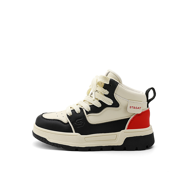 Увеличивающие рост, износостойкие, легкие, амортизирующие, противоударные, детские кроссовки для повседневной носки ST&SAT, белый/черный/красный 
Увеличивающие рост, износостойкие, легкие, амортизирующие, противоударные, детские кроссовки для повседневной носки ST&SAT, белый/черный/красный