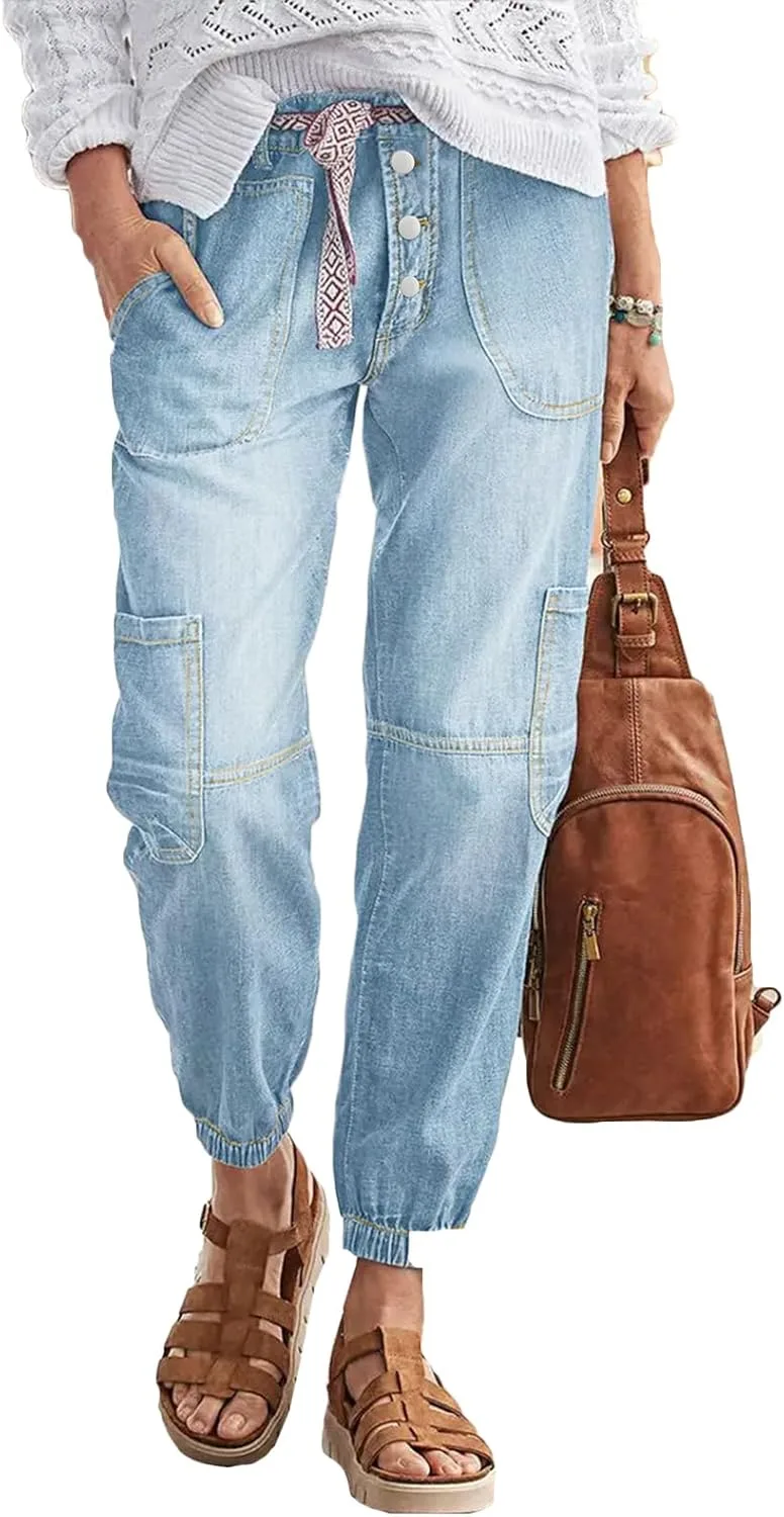 Джинсовые джоггеры для женщин button high waisted
Джинсовые джоггеры для женщин button high waisted