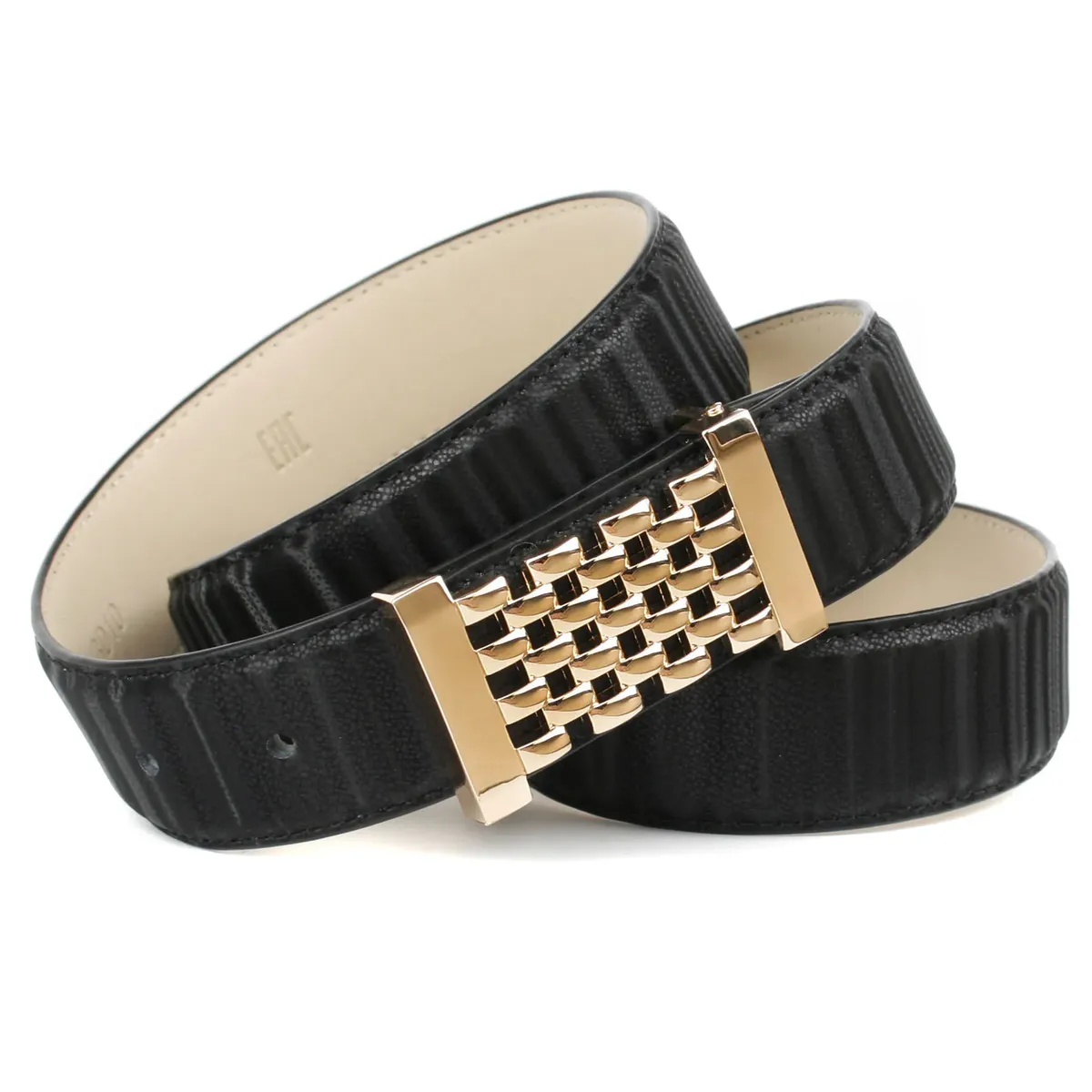 Кожаный ремень Anthoni Crown с пряжкой золотого цвета, черный
Кожаный ремень Anthoni Crown с пряжкой золотого цвета, черный