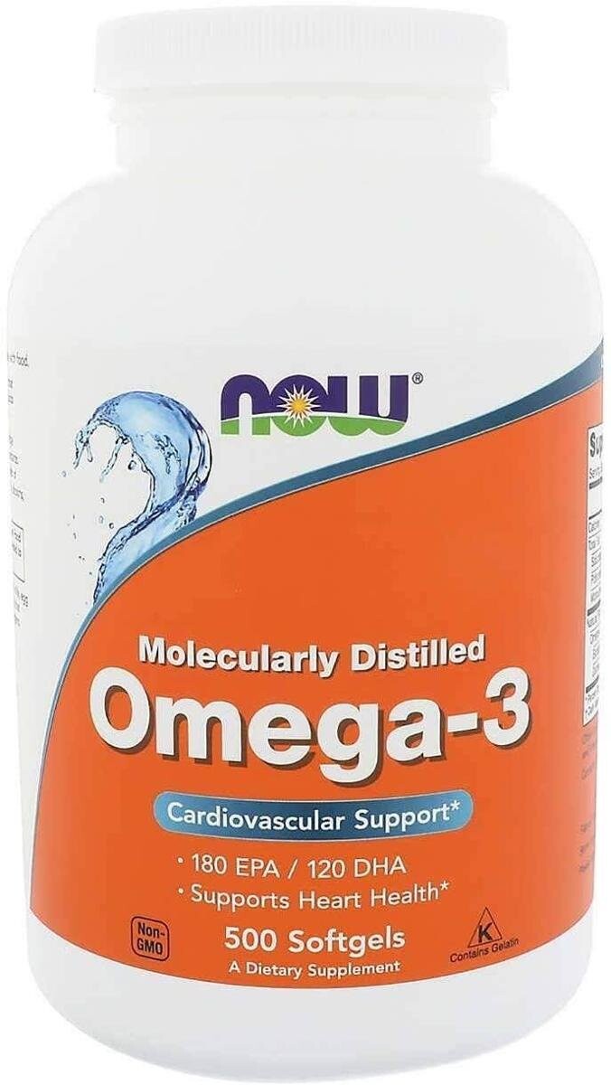 Диетическая добавка Омега-3 молекулярно дистиллированная (500 капсул) Now Foods
Диетическая добавка Омега-3 молекулярно дистиллированная (500 капсул) Now Foods