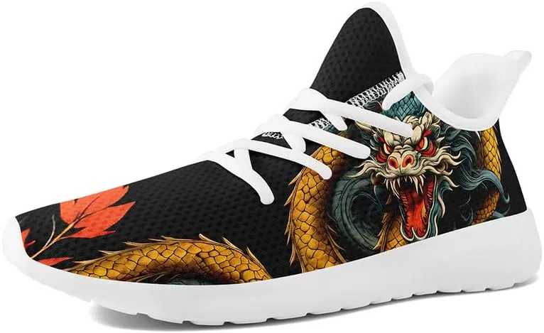 Мужские динамичные кроссовки для бега по дорогам с принтом дракона, легкие прогулочные кроссовки с мифическим дизайном, черные стильные теннисные туфли AWSOLE
Мужские динамичные кроссовки для бега по дорогам с принтом дракона, легкие прогулочные кроссовки с мифическим дизайном, черные стильные теннисные туфли AWSOLE