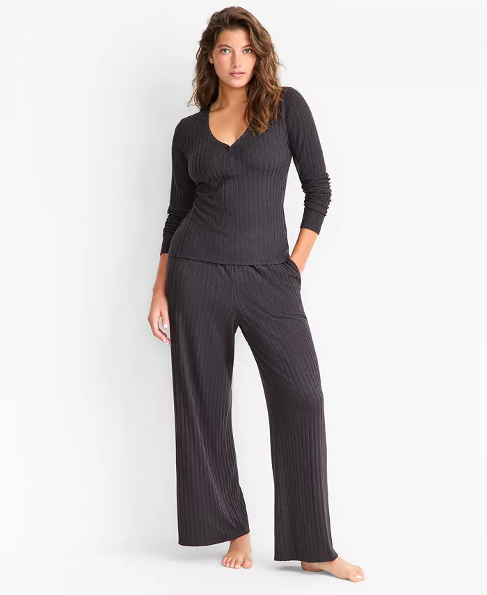 Женский мягкий пижамный комплект из трикотажа в рубчик, размеры XS–3X State of Day, черный
Женский мягкий пижамный комплект из трикотажа в рубчик, размеры XS–3X State of Day, черный