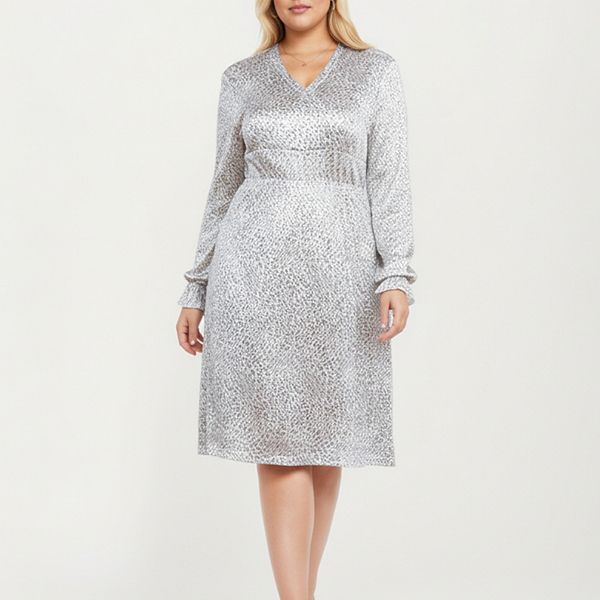 Женское платье миди с длинным рукавом, V-образным вырезом и приталенным поясом в плюс-сайз Anna-Kaci, White
Женское платье миди с длинным рукавом, V-образным вырезом и приталенным поясом в плюс-сайз Anna-Kaci, White