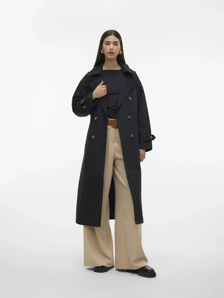 Тренч Vero Moda "VMCHLOE LONG TRENCHCOAT GA NOOS", черный 
Тренч Vero Moda "VMCHLOE LONG TRENCHCOAT GA NOOS", черный