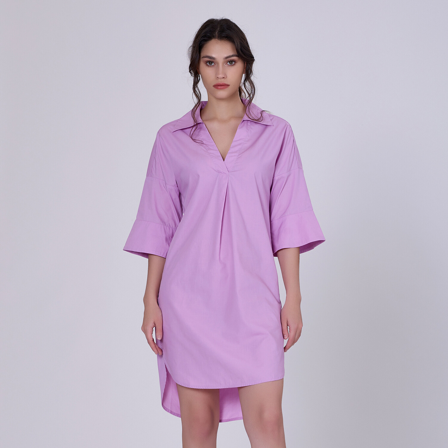 Минималистичное хлопковое платье-рубашка Smart And Joy, розовый 
Минималистичное хлопковое платье-рубашка Smart And Joy, розовый