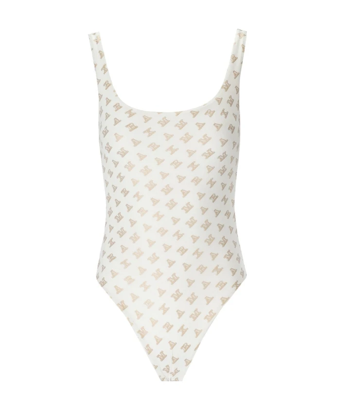 Купальник Clarice с золотым монограммным принтом Max Mara, белый
Купальник Clarice с золотым монограммным принтом Max Mara, белый