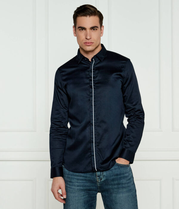 Рубашка мужская Armani Exchange с контрастной полосой, синий
Рубашка мужская Armani Exchange с контрастной полосой, синий