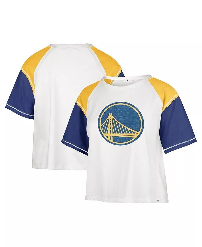 Женская кремовая укороченная футболка Golden State Warriors Premier с эффектом потертости реглан '47 Brand, бежевый 
Женская кремовая укороченная футболка Golden State Warriors Premier с эффектом потертости реглан '47 Brand, бежевый