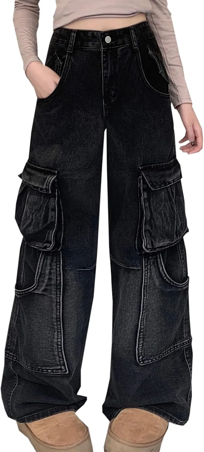 Sangtree женские багги карго джинсы с клапанами
Sangtree женские багги карго джинсы с клапанами