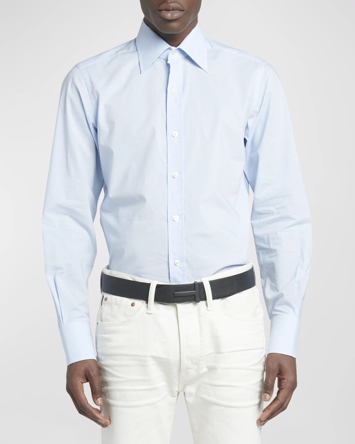 Мужская хлопковая спортивная рубашка в клетку в мелкую клетку TOM FORD, цвет Dusty Blue
Мужская хлопковая спортивная рубашка в клетку в мелкую клетку TOM FORD, цвет Dusty Blue