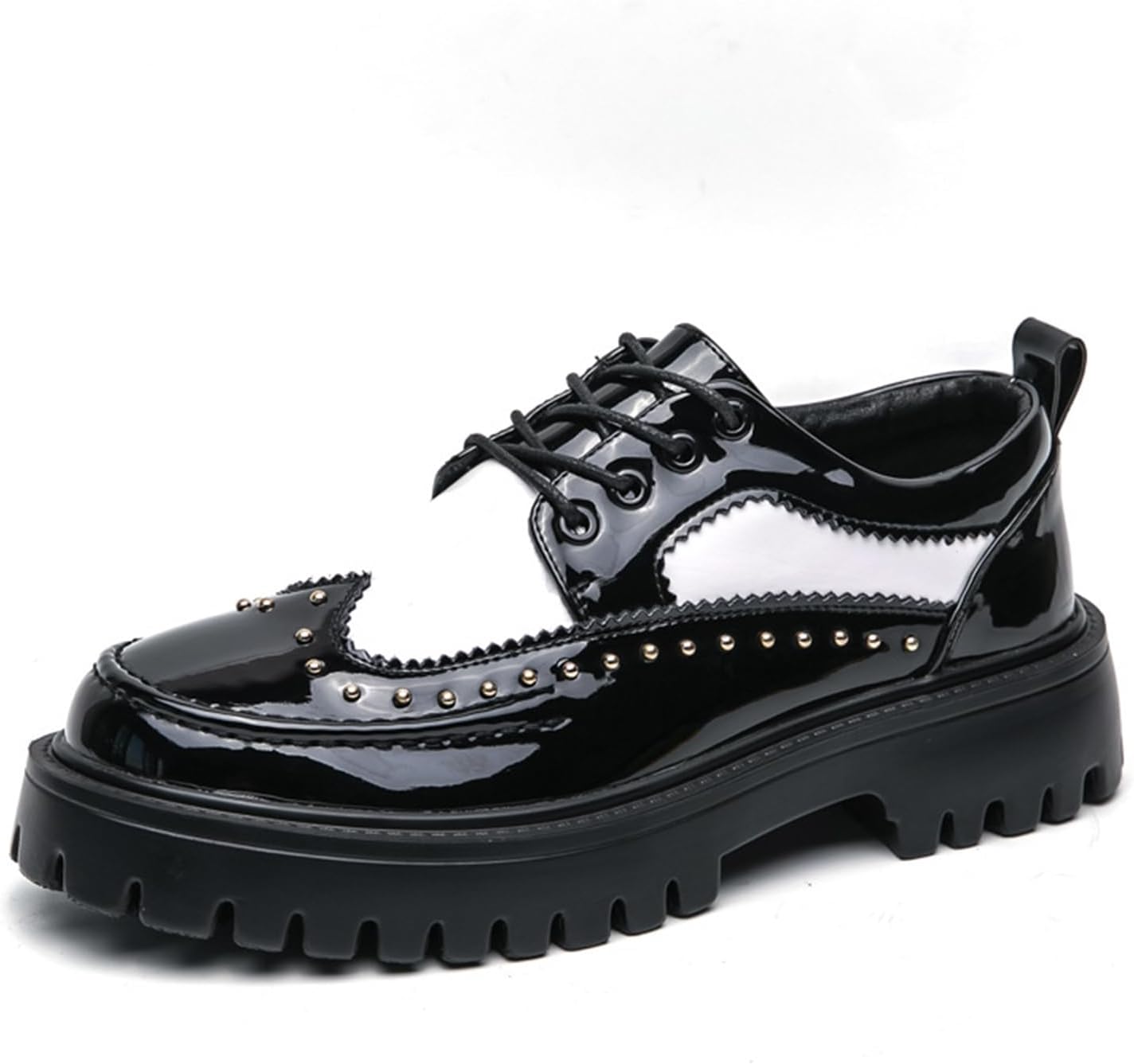 Мужские дерби с блестящей лаковой кожей на платформе и толстом каблуке, модные туфли с заклепками, с рифленой подошвой, на шнуровке, оксфорды, повседневные и офисные деловые туфли Botrent, белый
Мужские дерби с блестящей лаковой кожей на платформе и толстом каблуке, модные туфли с заклепками, с рифленой подошвой, на шнуровке, оксфорды, повседневные и офисные деловые туфли Botrent, белый