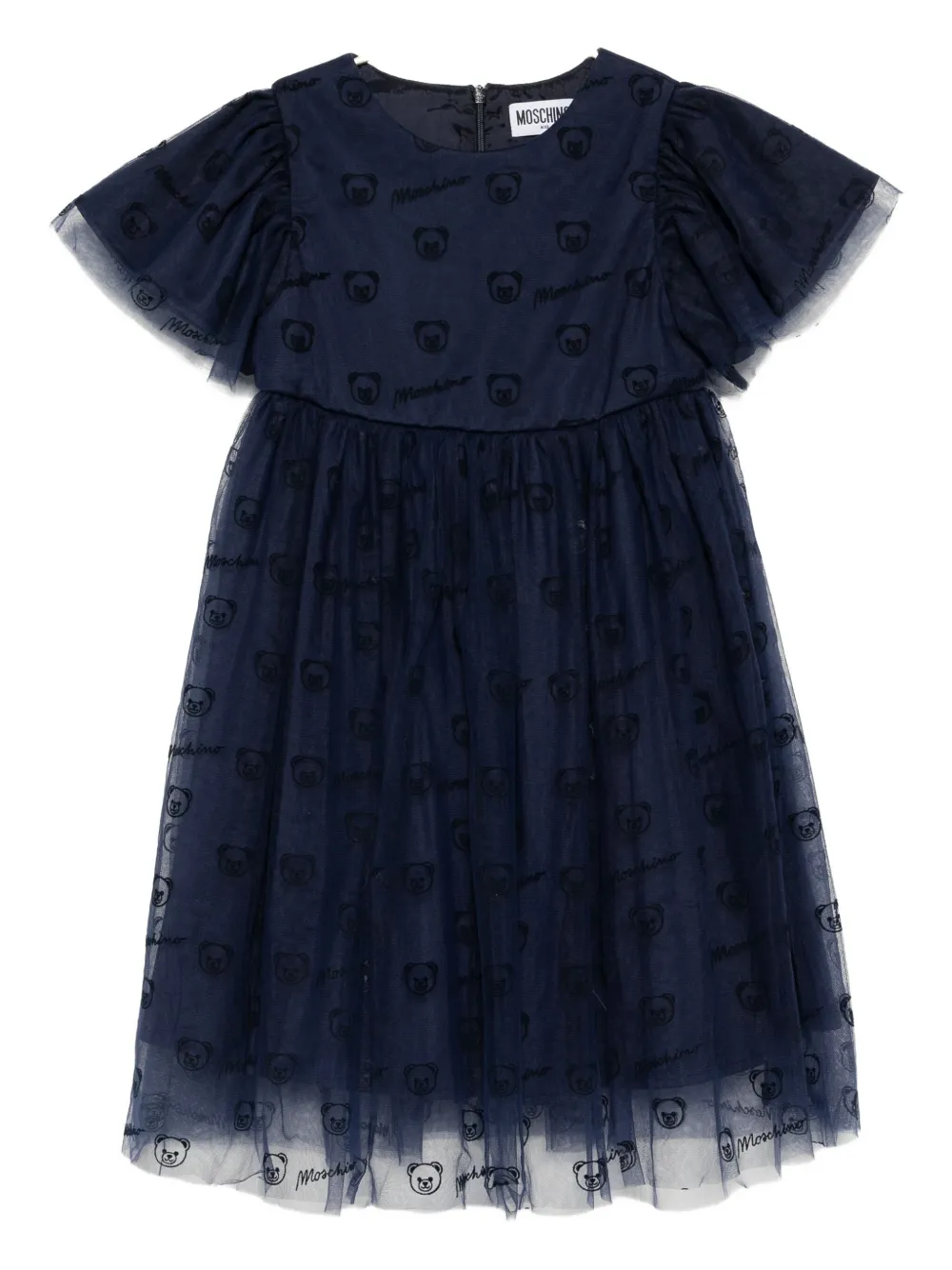 Платье с логотипом Moschino Kids, синий 
Платье с логотипом Moschino Kids, синий