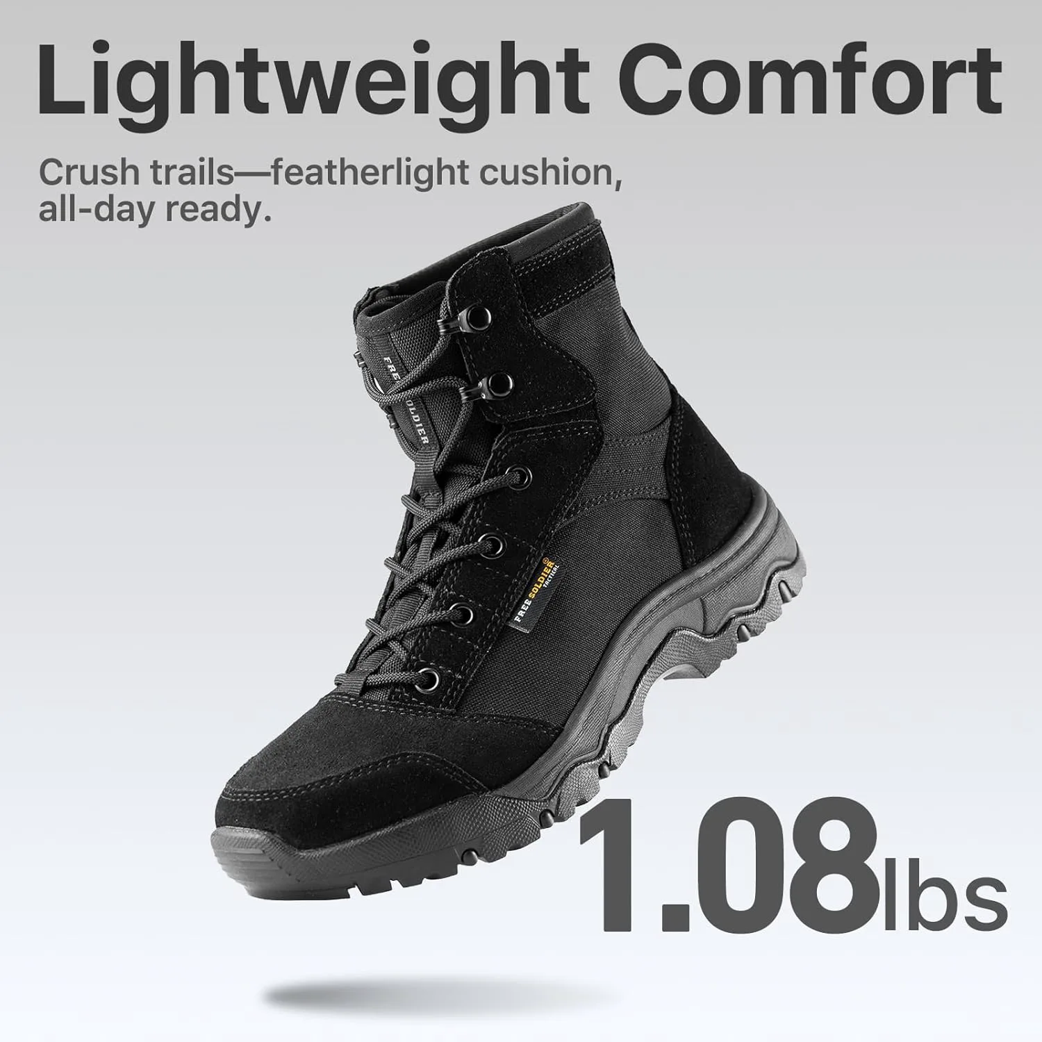 БОТИНКИ FREE SOLDIER для мужчин тактические походные Легкие комфортные боевые рабочие ботинки 6 дюймов Name FREE SOLDIER, черный
БОТИНКИ FREE SOLDIER для мужчин тактические походные Легкие комфортные боевые рабочие ботинки 6 дюймов Name FREE SOLDIER, черный