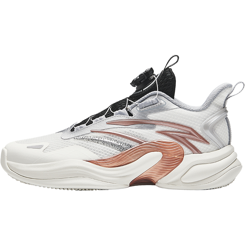 Скользоустойчивые, износостойкие, дышащие низкие детские баскетбольные кроссовки Antakids бело-золотые, цвет слоновая кость/серебро/розовое золото 
Скользоустойчивые, износостойкие, дышащие низкие детские баскетбольные кроссовки Antakids бело-золотые, цвет слоновая кость/серебро/розовое золото