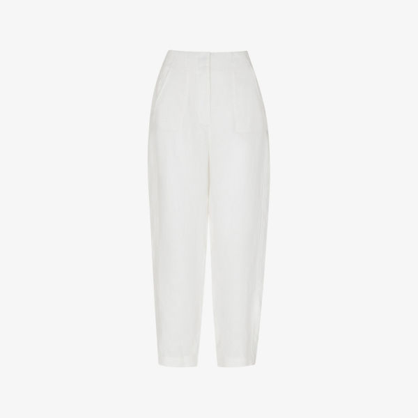 Брюки Whistles из льна широкие, белый 
Брюки Whistles из льна широкие, белый