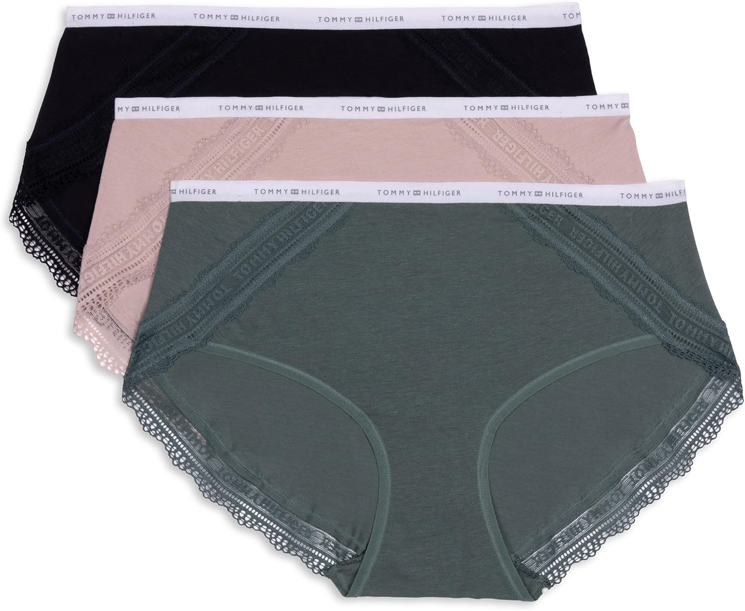 Женские хипстеры Tommy Hilfiger из хлопка с логотипом и кружевом, комплект из 3 пар, Dark Forest/Balanced Beige/Black
Женские хипстеры Tommy Hilfiger из хлопка с логотипом и кружевом, комплект из 3 пар, Dark Forest/Balanced Beige/Black