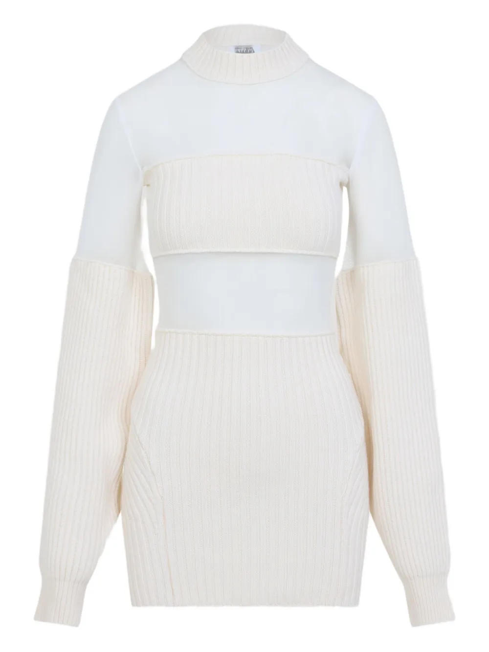 Шерстяное короткое платье с сетчатыми деталями Jean Paul Gaultier, нейтральный
Шерстяное короткое платье с сетчатыми деталями Jean Paul Gaultier, нейтральный