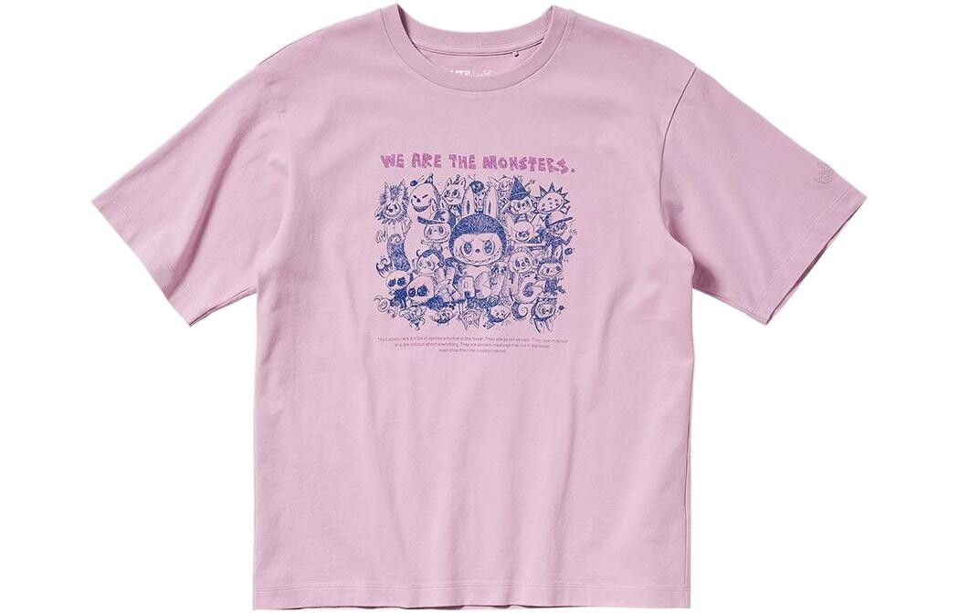 Футболка Pop Mart X унисекс розовая Uniqlo, розовый 
Футболка Pop Mart X унисекс розовая Uniqlo, розовый