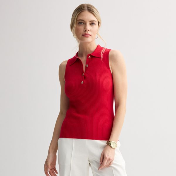 Женский свитер-майка с воротником-стойкой Nine West, цвет heartless 
Женский свитер-майка с воротником-стойкой Nine West, цвет heartless