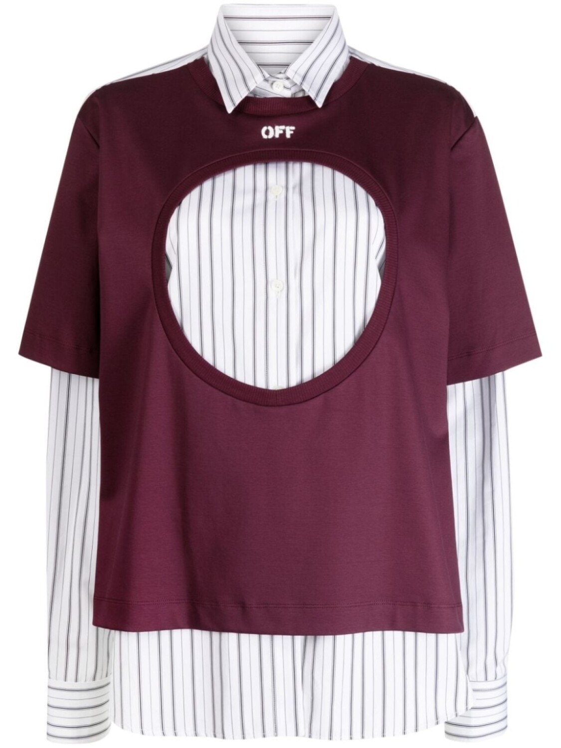 Off-White полосатая рубашка со вставками, фиолетовый
Off-White полосатая рубашка со вставками, фиолетовый