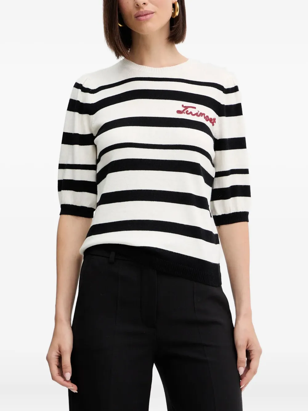 Полосатый джемпер Twinset, белый
Полосатый джемпер Twinset, белый