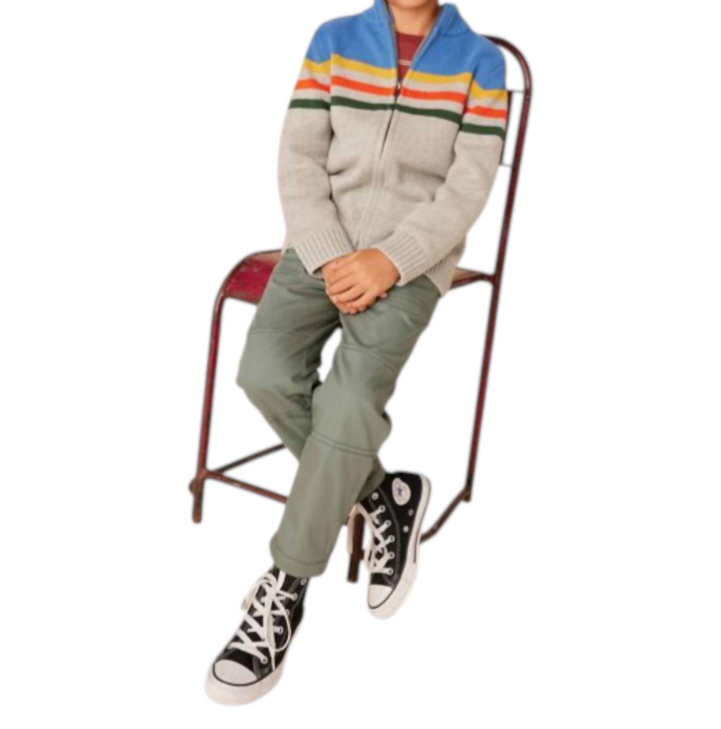 Полосатый свитер-пуловер для путешествий на молнии в сером меланже Medium Heather Grey Tea Collection
Полосатый свитер-пуловер для путешествий на молнии в сером меланже Medium Heather Grey Tea Collection