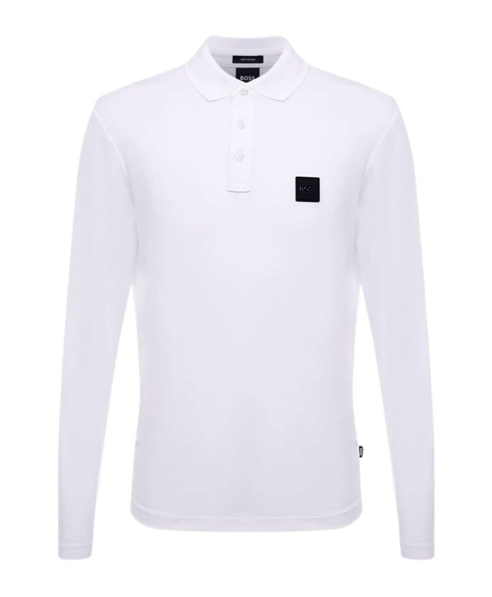 Хлопковая рубашка-поло с длинными рукавами и логотипом на груди. Hugo, белый
Хлопковая рубашка-поло с длинными рукавами и логотипом на груди. Hugo, белый