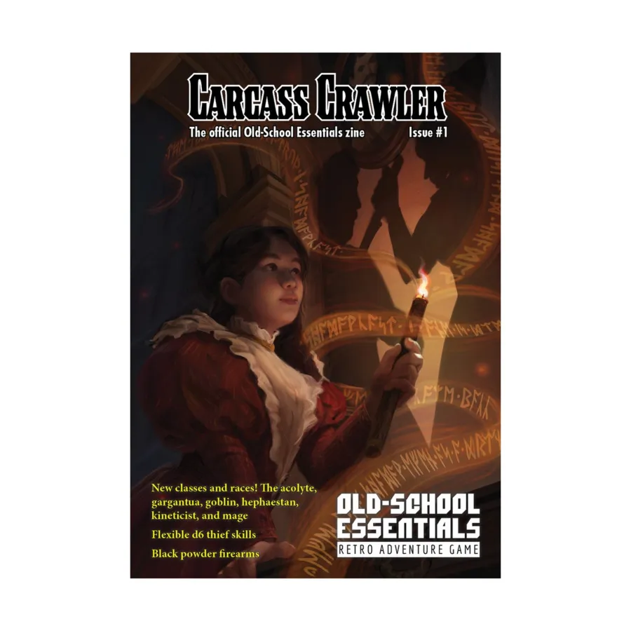 Carcass Crawler #1 "New Classes, Thief Skills, Black Powder Firearms", Old-School Essentials, мягкая обложка
Carcass Crawler #1 "New Classes, Thief Skills, Black Powder Firearms", Old-School Essentials, мягкая обложка