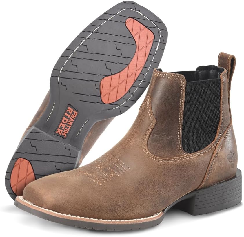 PHANTOM RIDER Мужские ботинки Челси Dorton с квадратным носком, кожаные, без шнуровки, ковбойские, для повседневной носки, работы на ранчо, широкая посадка, темно-коричневый
PHANTOM RIDER Мужские ботинки Челси Dorton с квадратным носком, кожаные, без шнуровки, ковбойские, для повседневной носки, работы на ранчо, широкая посадка, темно-коричневый