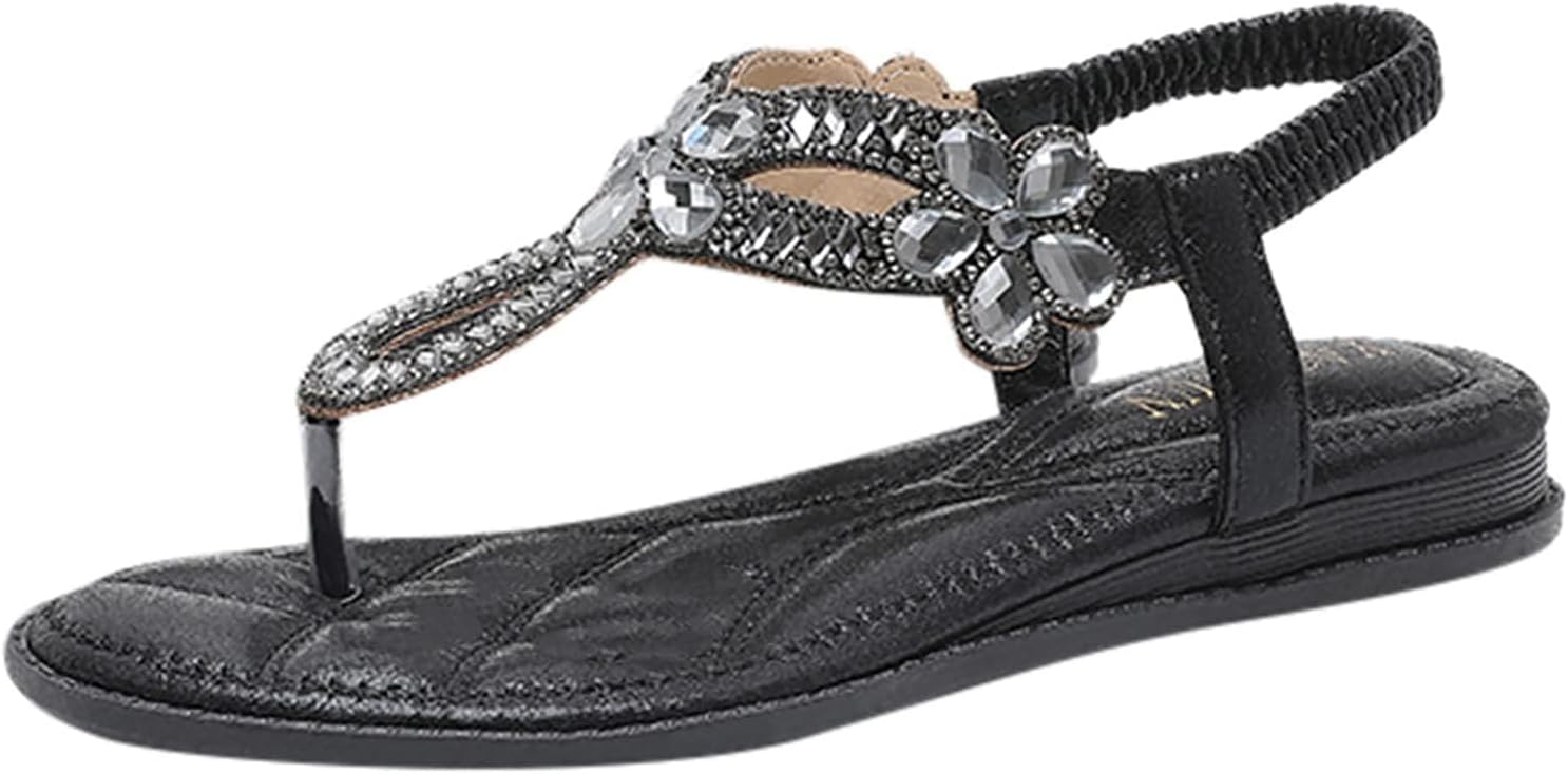 Летние босоножки для женщин, удобные с ремешком T, на плоской подошве, повседневные сандалии для прогулок, нарядные блестящие вьетнамки с ремешками, обувь для отпуска Generic, черный
Летние босоножки для женщин, удобные с ремешком T, на плоской подошве, повседневные сандалии для прогулок, нарядные блестящие вьетнамки с ремешками, обувь для отпуска Generic, черный